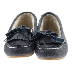 SPERRY Womens Shoes Top-Sider Gray Sparkle Glitter Loafer Shearling Lined 9